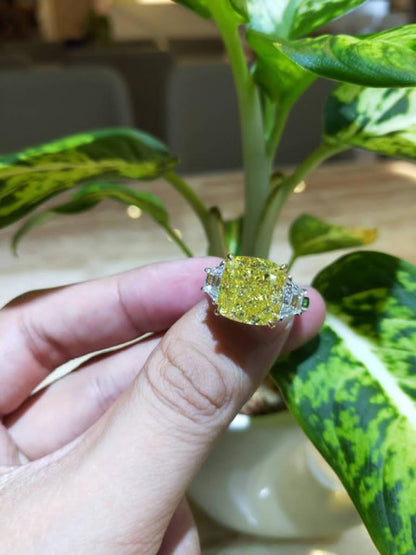 Emilio Jewelry GIA Certified 10.00 Carat Fancy Intense Yellow Diamond Ring