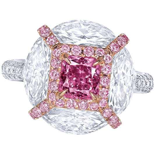 Emilio Jewelry GIA Certified 1.00 Carat Fancy Intense Pink Diamond
