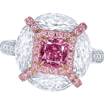 Emilio Jewelry GIA Certified 1.00 Carat Fancy Intense Pink Diamond