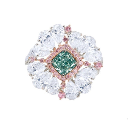 Emilio Jewelry GIA Certified 1 Carat Natural Fancy Green Diamond Ring