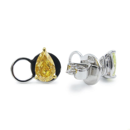 Emilio Jewelry GIA Certified 2.17 Carat Fancy Multi-Color Pear Stud Earrings