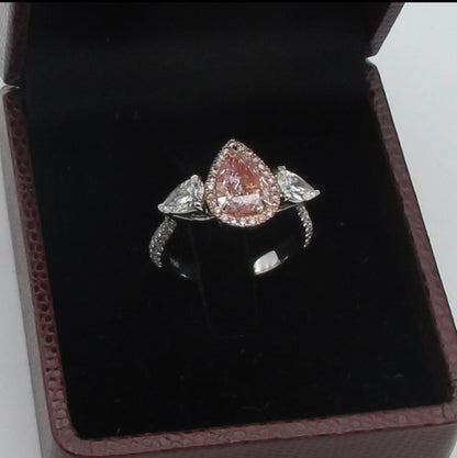 Emilio Jewelry GIA Certified 2.46 Carat Fancy Purplish Pink Diamond Ring