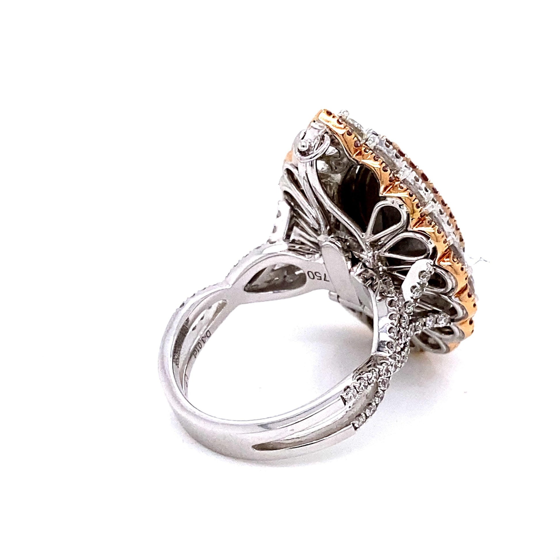Emilio Jewelry GIA Certified 3.00 Carat Light Pure Pink Diamond Ring and Pendant