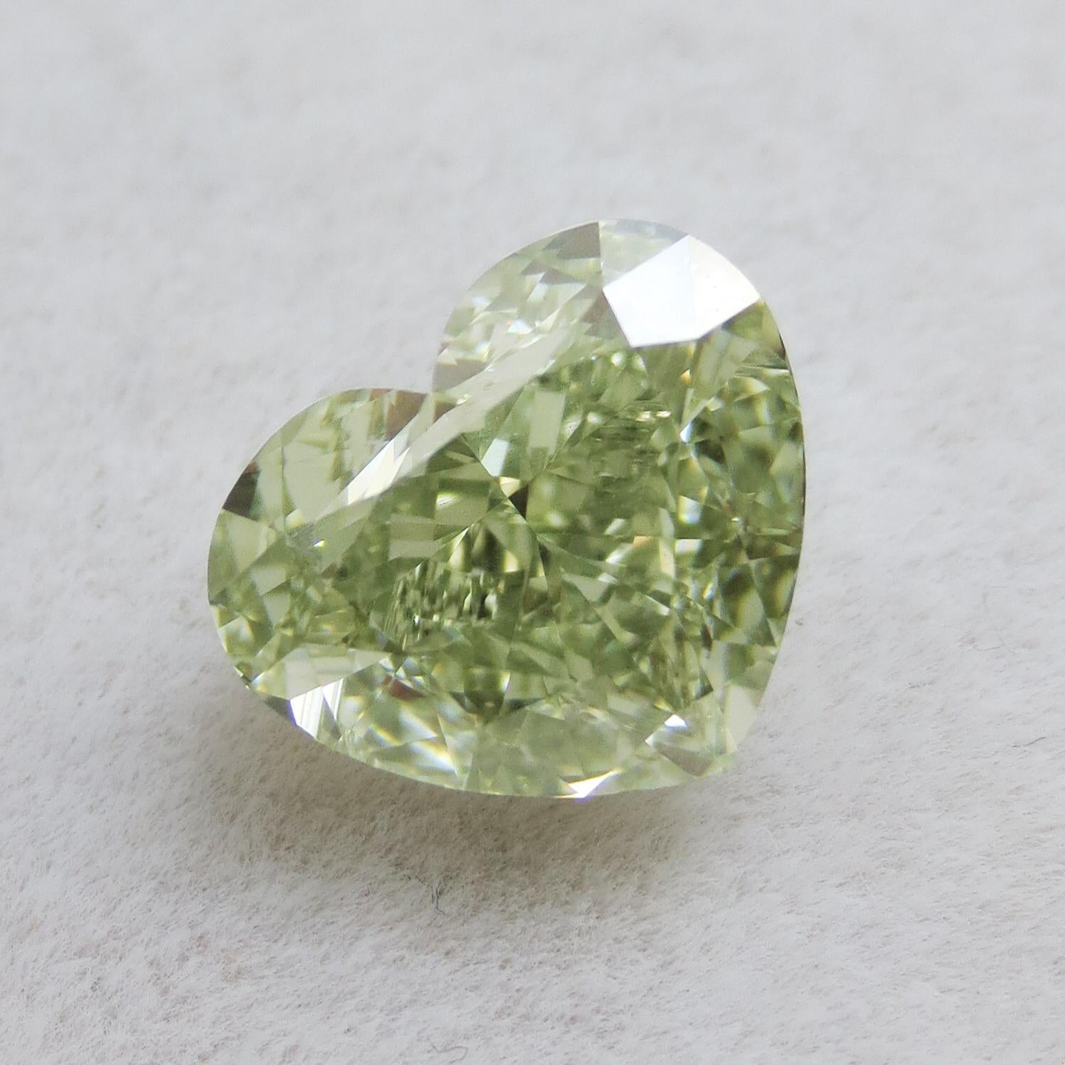 Emilio Jewelry GIA Certified 3.50 Carat Fancy Yellowish Green Diamond Heart