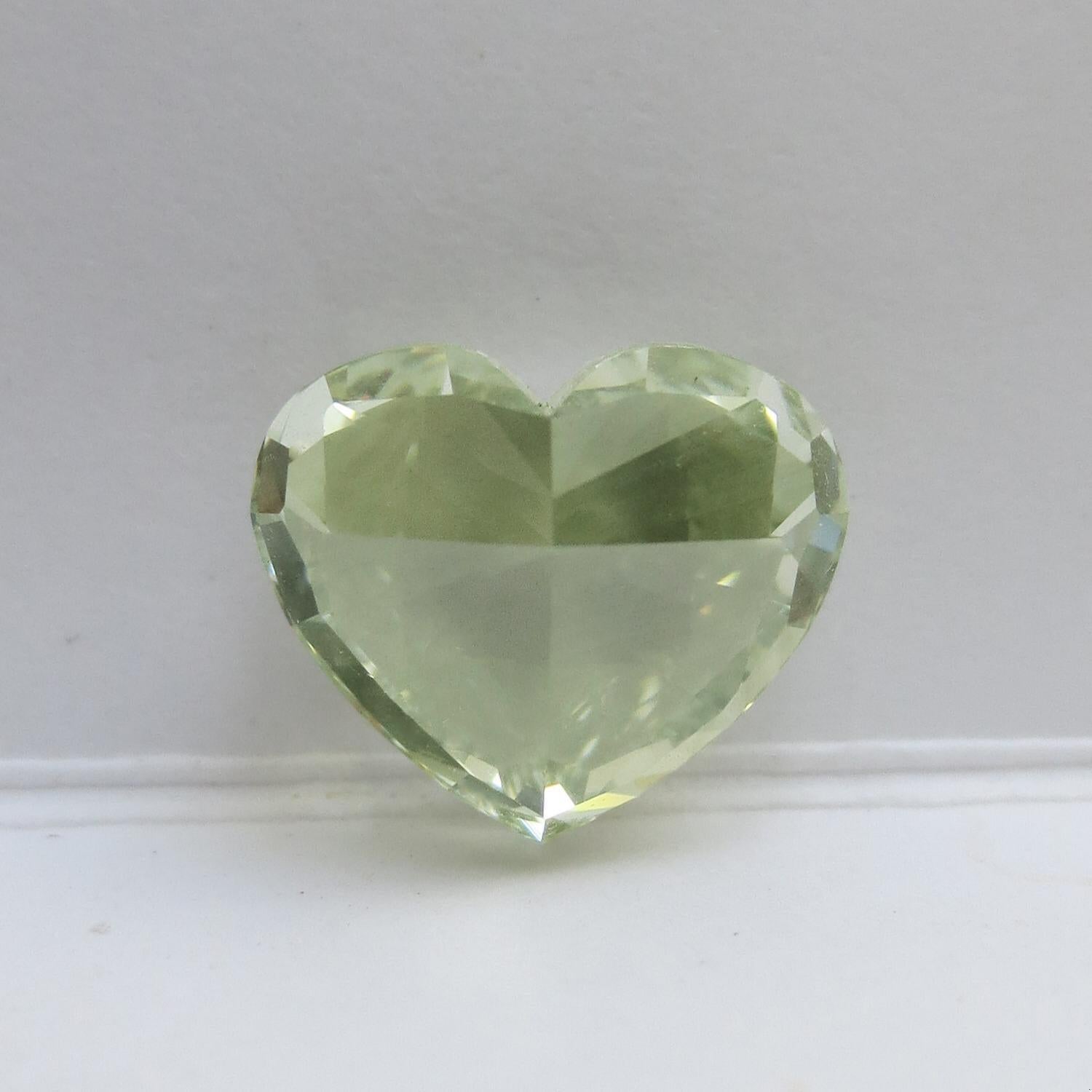 Emilio Jewelry GIA Certified 3.50 Carat Fancy Yellowish Green Diamond Heart