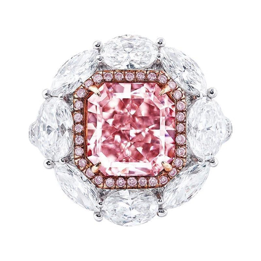 Emilio Jewelry GIA Certified 4.00 Carat Fancy Light Pure Pink Diamond Ring