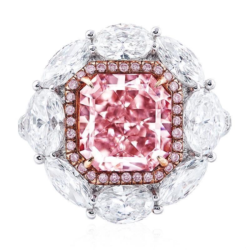 Emilio Jewelry GIA Certified 4.00 Carat Fancy Light Pure Pink Diamond Ring