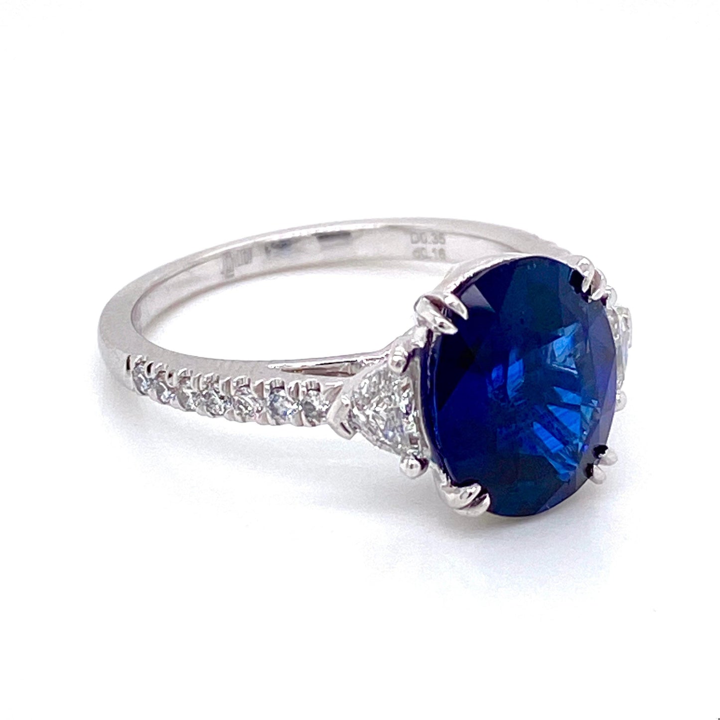 Emilio Jewelry GIA Certified 4.33 Carat Ceylon Sapphire Diamond Ring