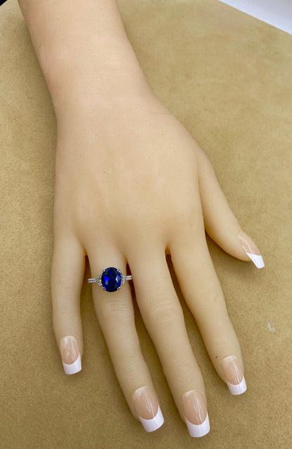 Emilio Jewelry GIA Certified 4.33 Carat Ceylon Sapphire Diamond Ring