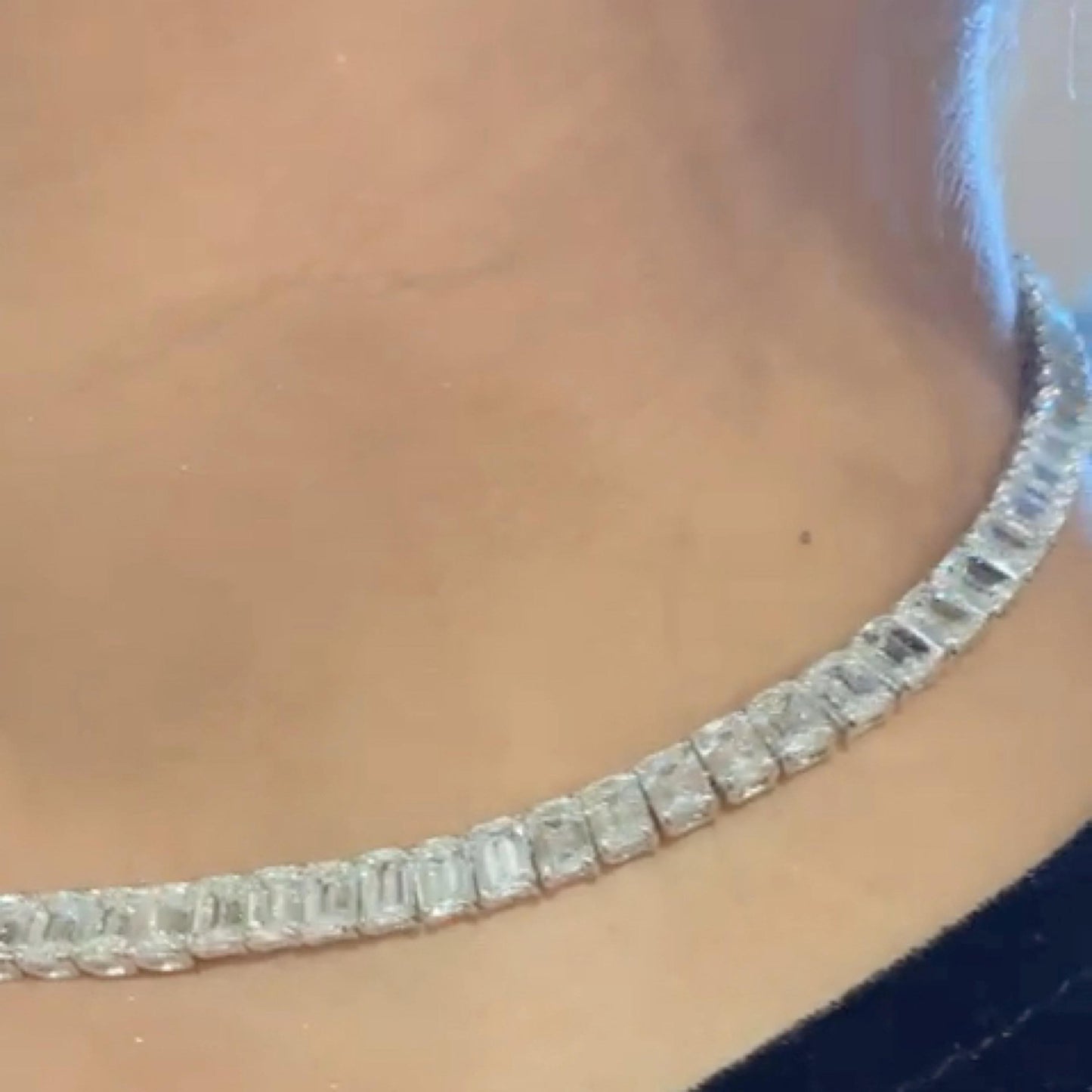 Emilio Jewelry GIA Certified 55.00 Carat Emerald Cut Diamond Necklace