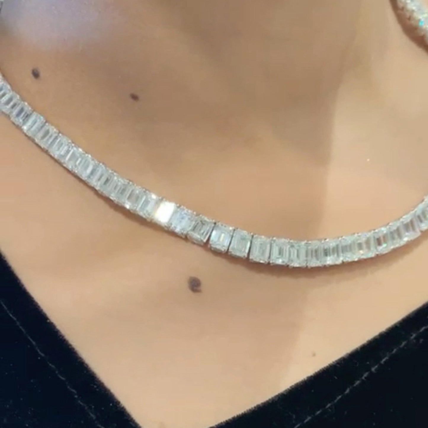Emilio Jewelry GIA Certified 55.00 Carat Emerald Cut Diamond Necklace