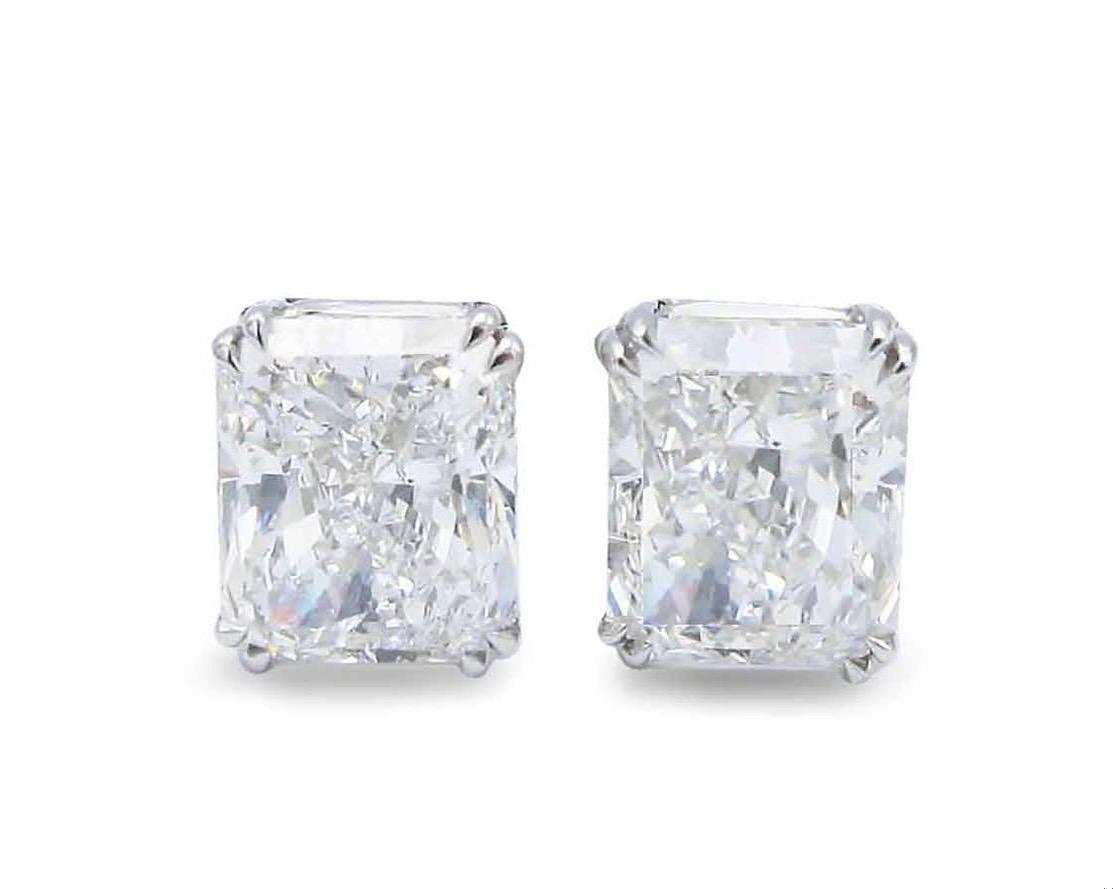 Emilio Jewelry GIA Certified 6.00 Carat Radiant Cut Diamond Studs