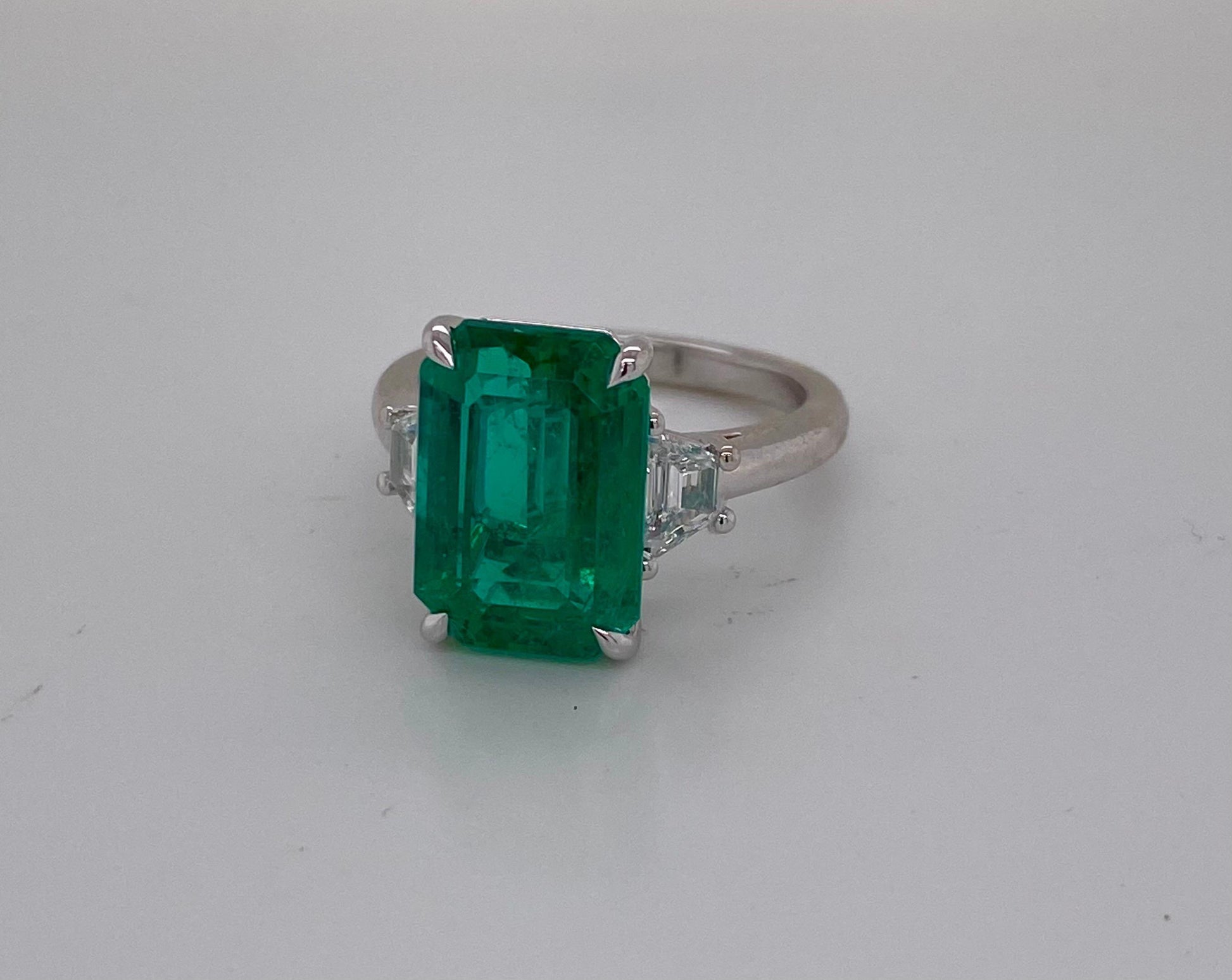 Emilio Jewelry GIA Certified 6.01 Carat Emerald Diamond Ring