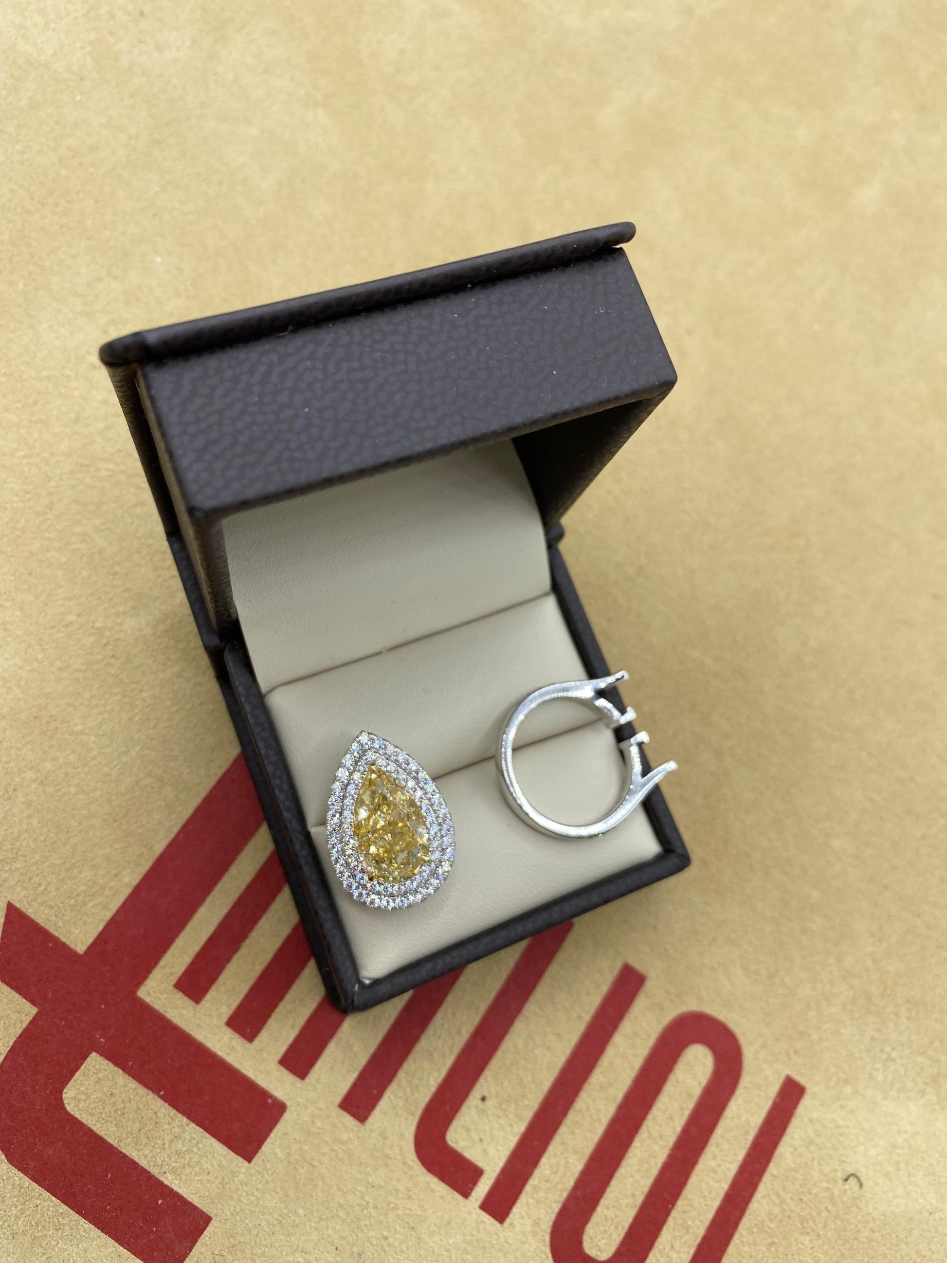 Emilio Jewelry GIA Certified 7.18 Carat Yellow Diamond Ring and Pendant
