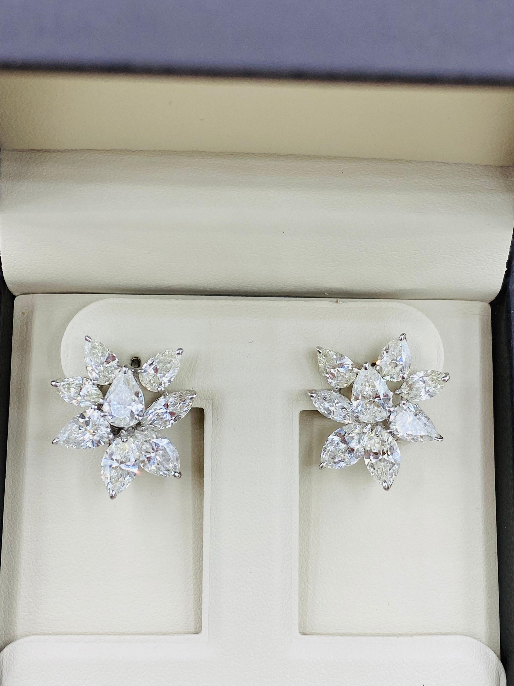 Emilio Jewelry GIA Certified Diamond Cluster Earrings