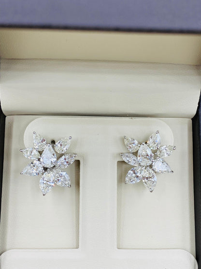 Emilio Jewelry GIA Certified Diamond Cluster Earrings