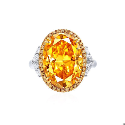 Emilio Jewelry GIA Certified Fancy Deep Orange Yellow Diamond Ring