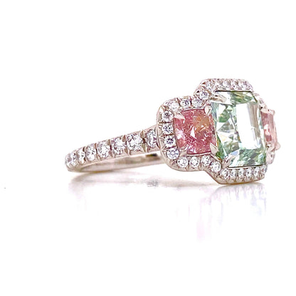 Emilio Jewelry GIA Certified Fancy Intense Pure Green Diamond Ring