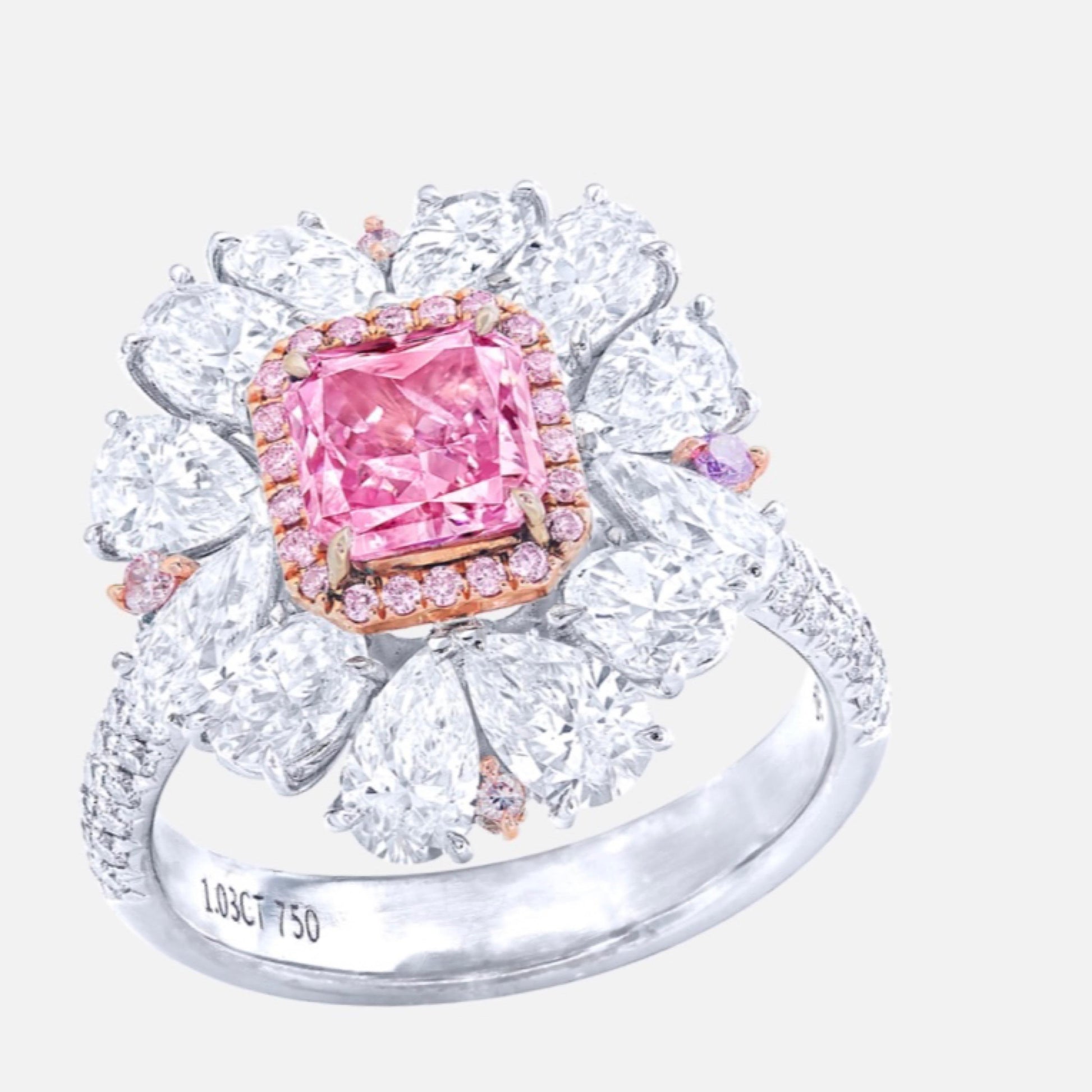 Emilio Jewelry GIA Certified Fancy Intense Purplish Pink Diamond Ring