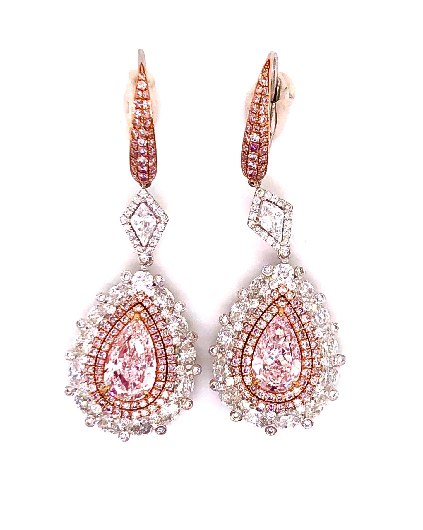 Emilio Jewelry GIA Certified Fancy Pink Diamond Earrings