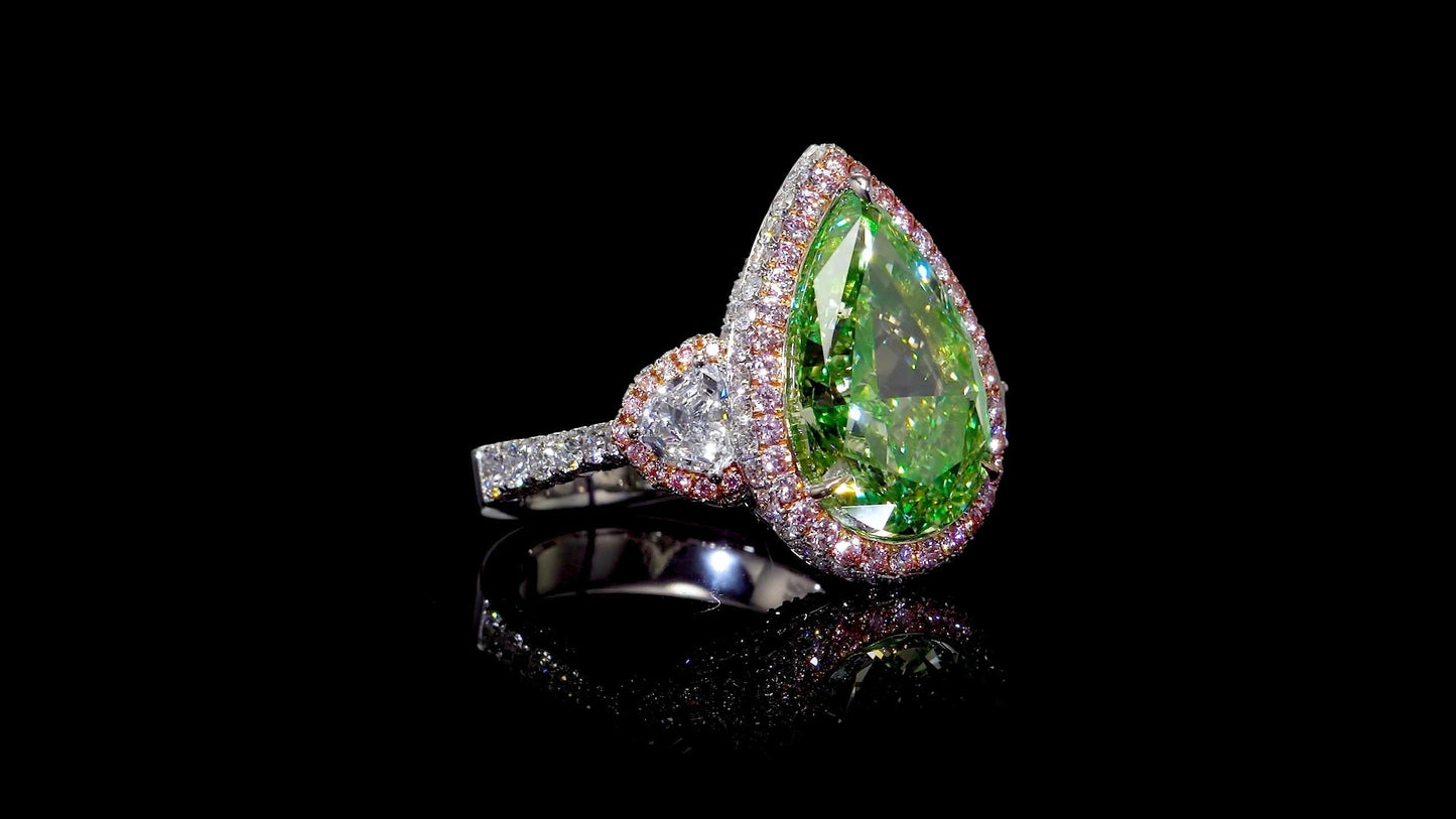 Emilio Jewelry GIA Certified Greenish Yellow Diamond Ring