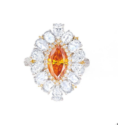 Emilio Jewelry GIA Certified Natural Deep Orange Diamond Ring