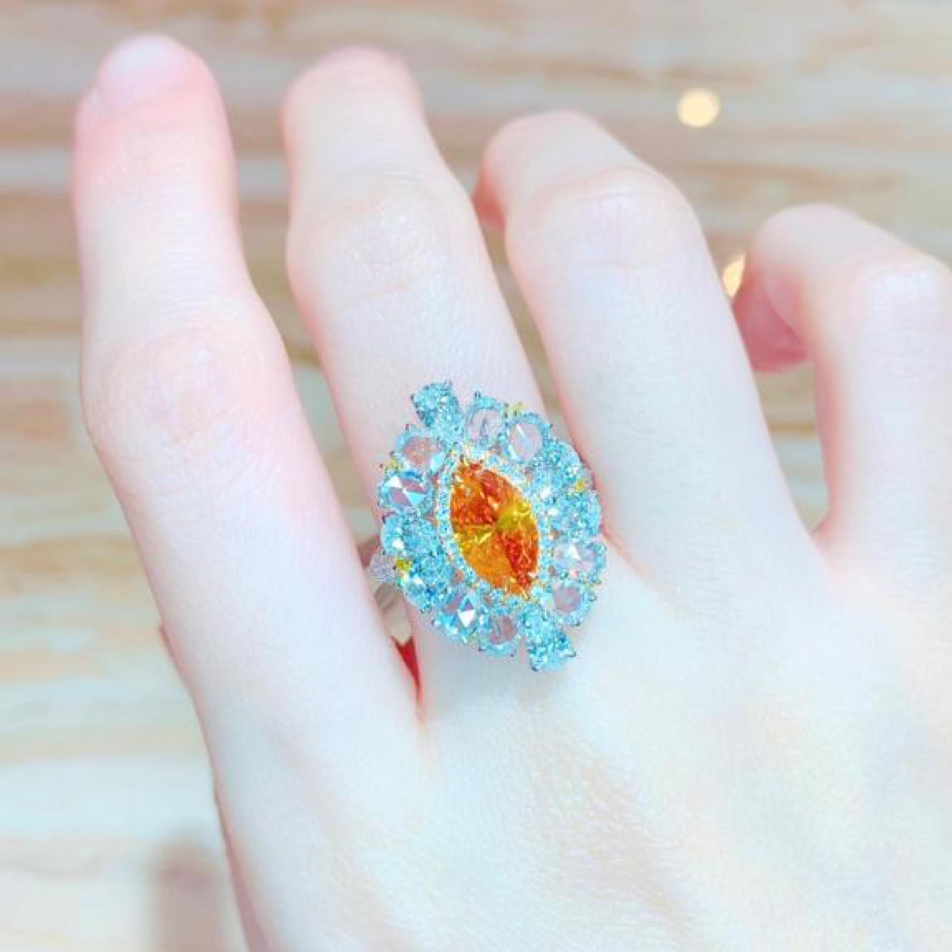 Emilio Jewelry GIA Certified Natural Deep Orange Diamond Ring