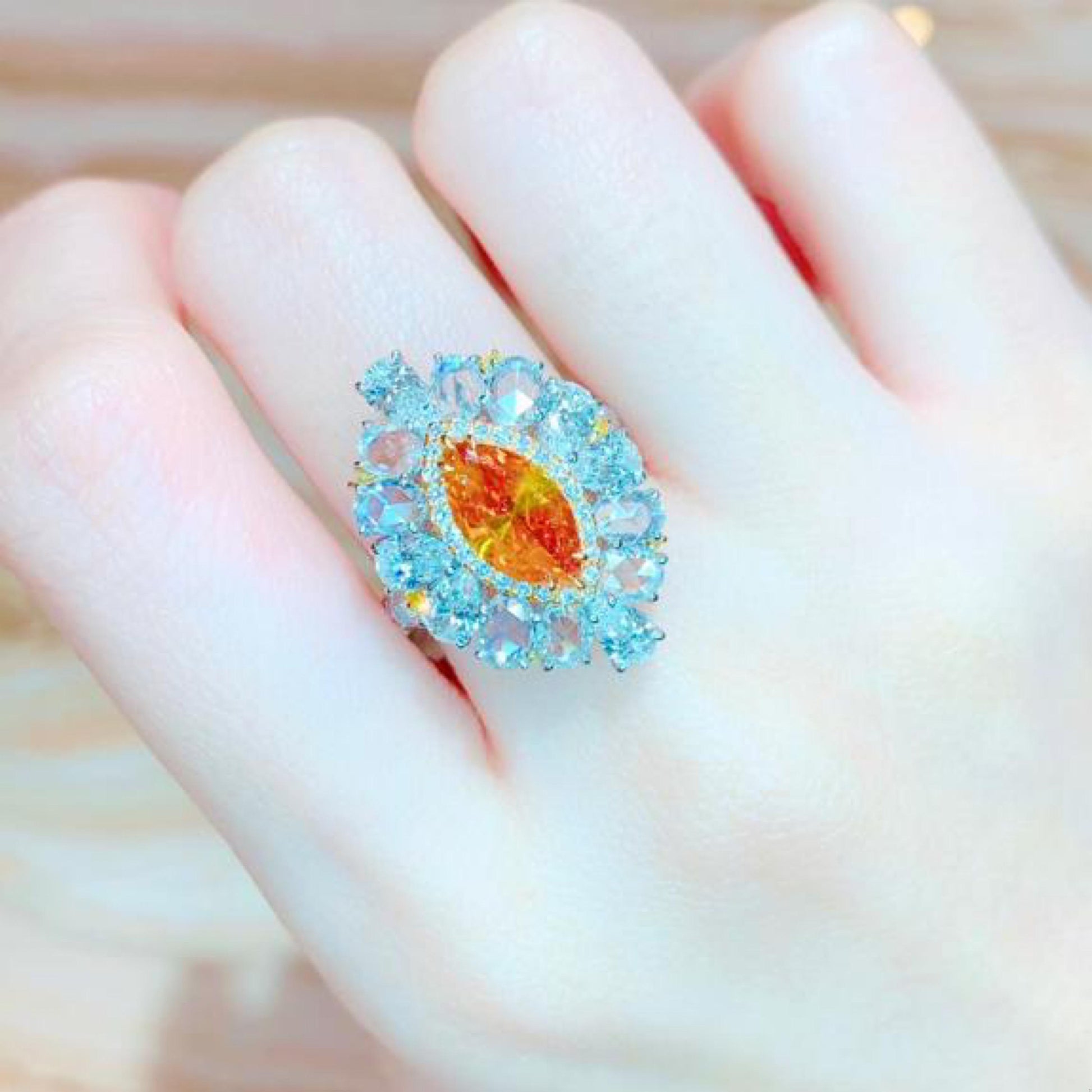 Emilio Jewelry GIA Certified Natural Deep Orange Diamond Ring