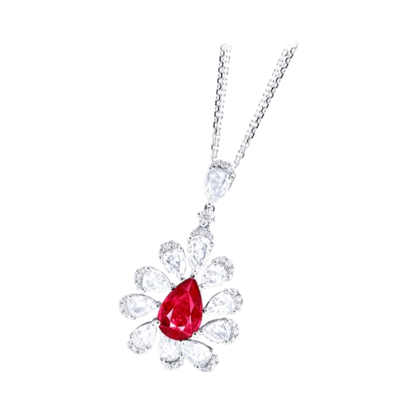Emilio Jewelry GRS Certified 2.00 Carat Untreated Vivid Red Ruby Necklace