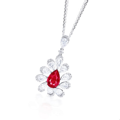 Emilio Jewelry GRS Certified 2.00 Carat Untreated Vivid Red Ruby Necklace
