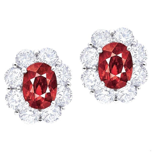 Emilio Jewelry GRS Certified 6.00 Carat Untreated Pigeons Blood Ruby Earrings