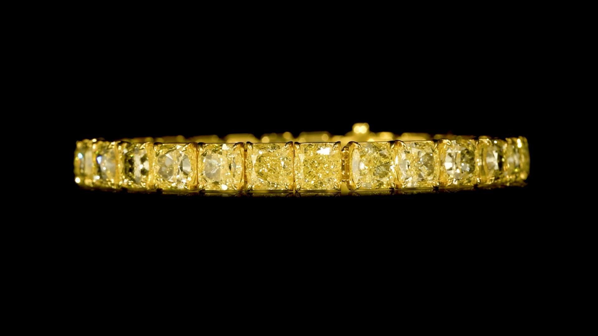 Emilio Jewelry Gia Certified 1.00 Carat Each Yellow Diamond Bracelet