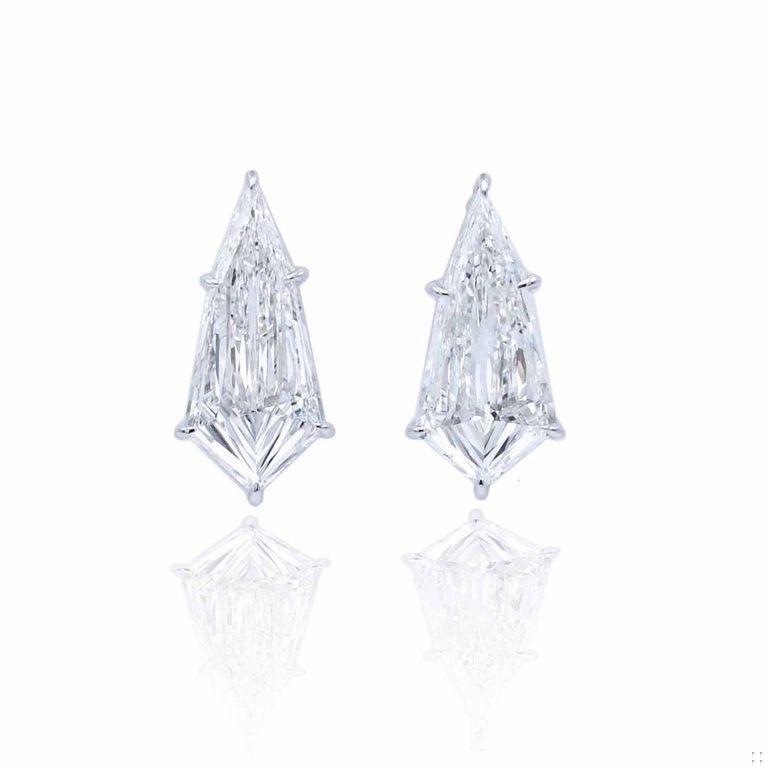 Emilio Jewelry Gia Certified 10.34 Carat Kite Diamond Stud Earring