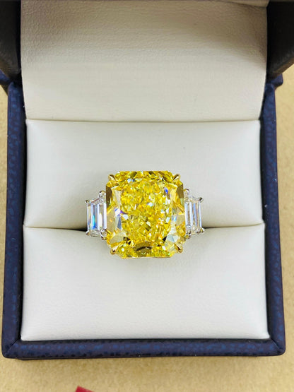 Emilio Jewelry Gia Certified 15 Carat Fancy Intense Yellow Diamond Ring