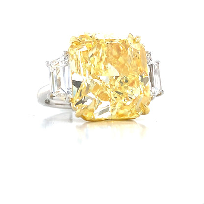Emilio Jewelry Gia Certified 15 Carat Fancy Intense Yellow Diamond Ring
