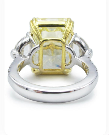 Emilio Jewelry Gia Certified 19.00 Carat Fancy Intense Yellow Diamond Ring