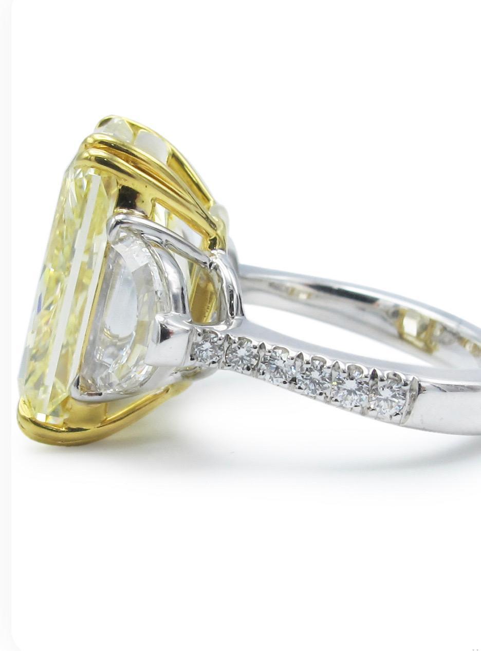 Emilio Jewelry Gia Certified 19.00 Carat Fancy Intense Yellow Diamond Ring