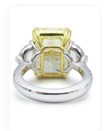 Emilio Jewelry Gia Certified 19.00 Carat Fancy Intense Yellow Diamond Ring