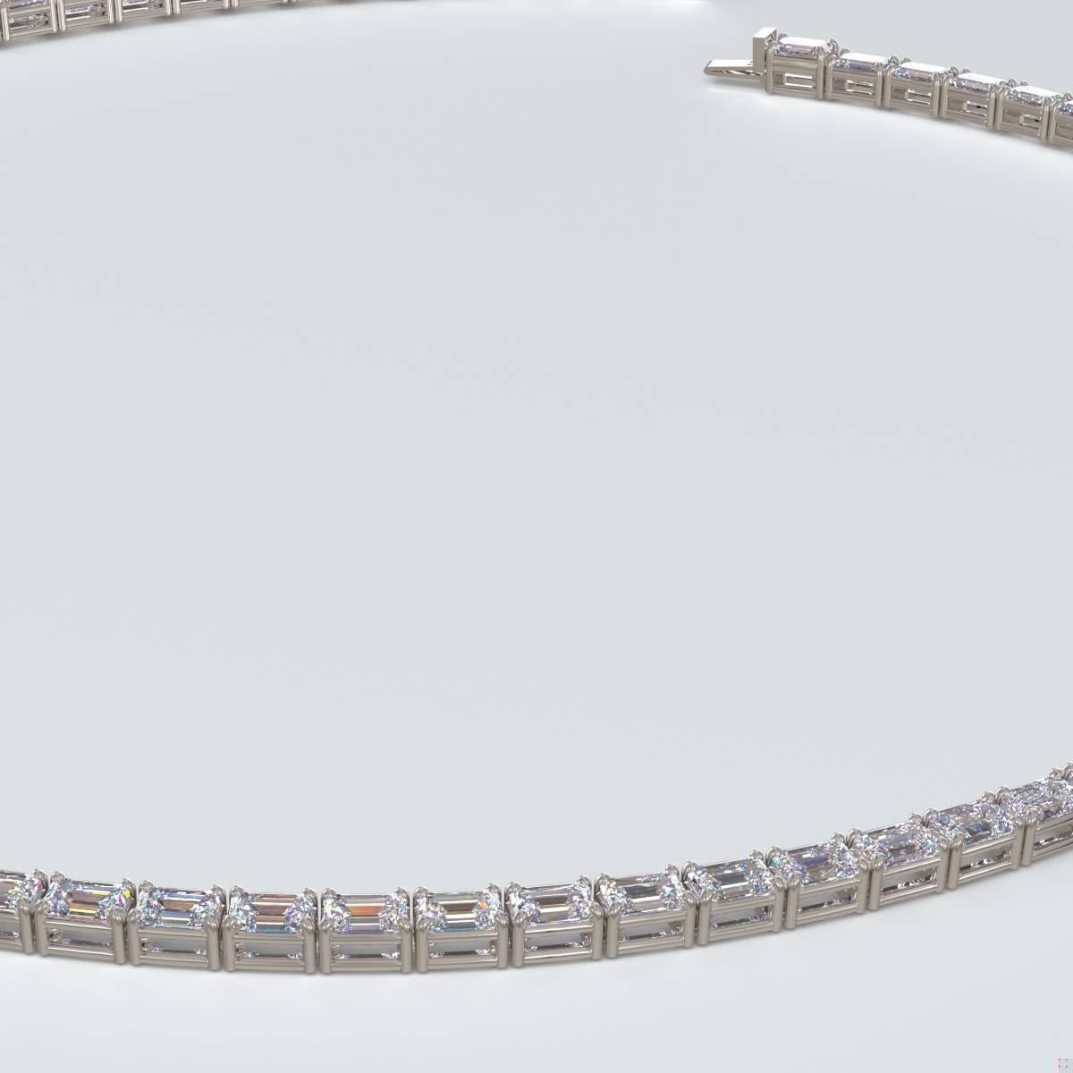 Emilio Jewelry Gia Certified 30.00 Carat Emerald Cut Diamond Necklace