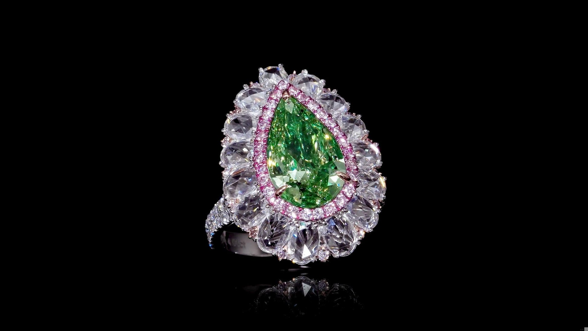Emilio Jewelry Gia Certified 4.00 Carat Fancy Greenish Yellow Diamond Ring