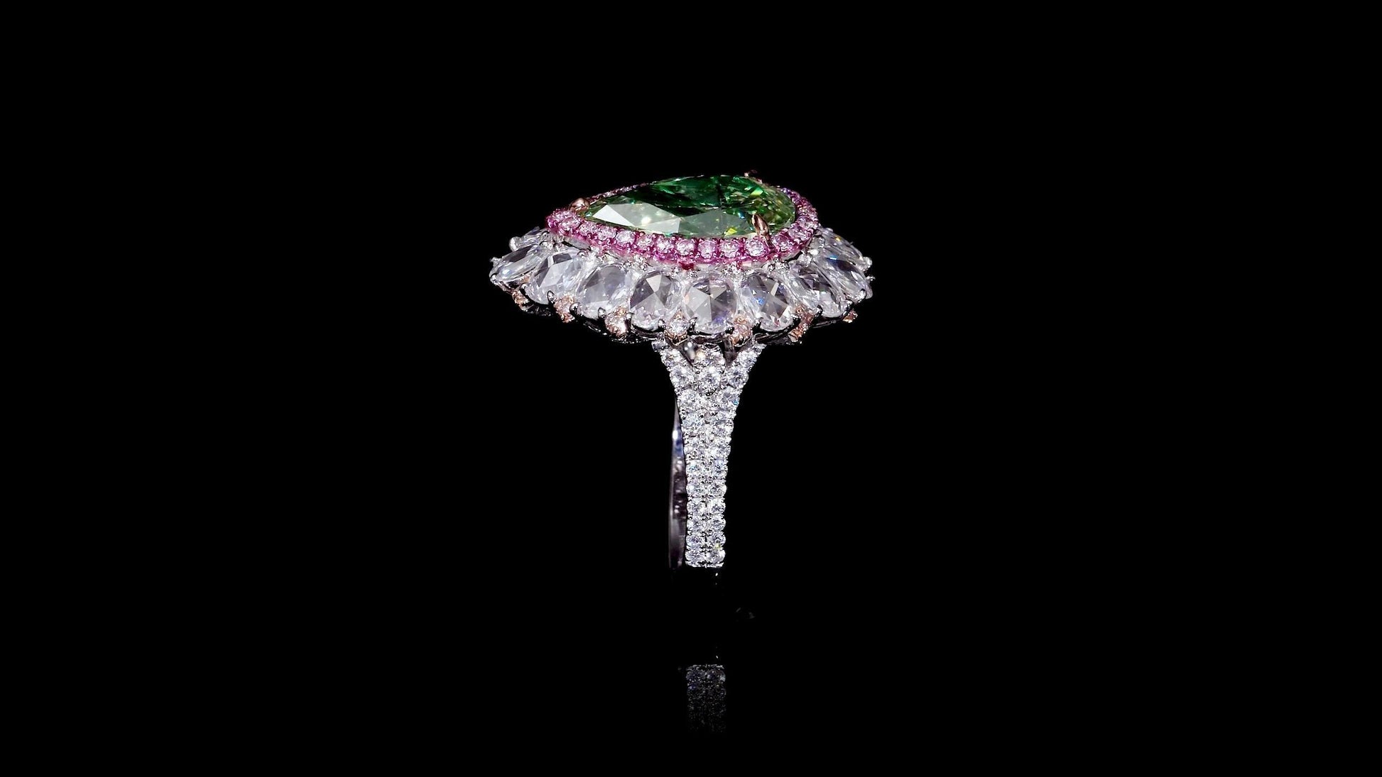 Emilio Jewelry Gia Certified 4.00 Carat Fancy Greenish Yellow Diamond Ring