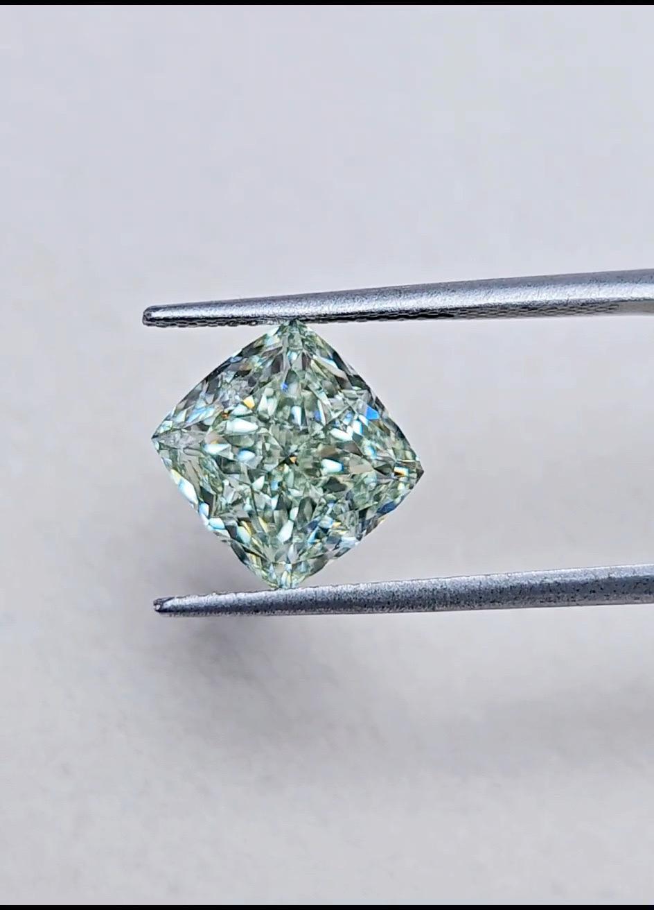 Emilio Jewelry Gia Certified 4.00 Carat Fancy Pure Green Diamond