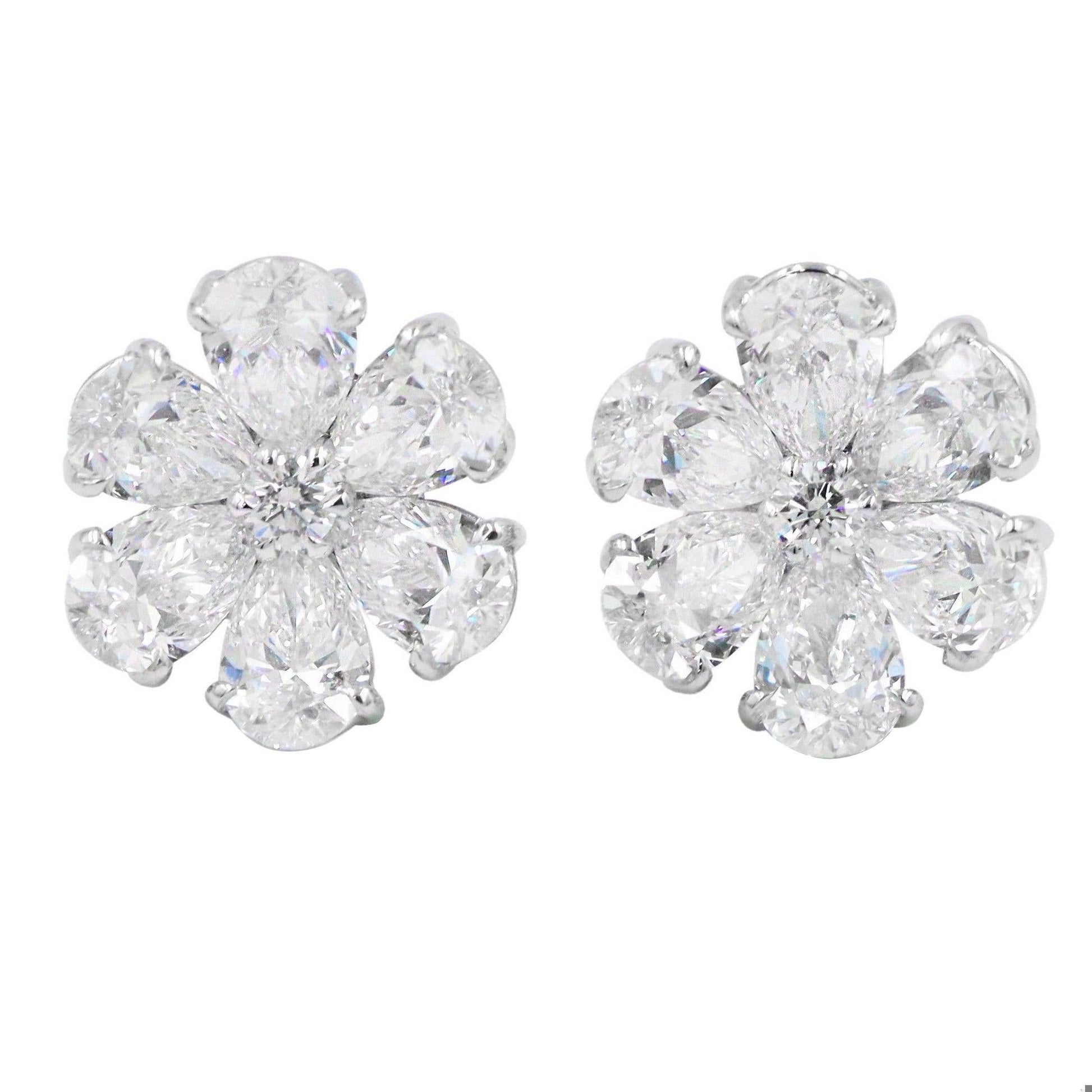 Emilio Jewelry Gia Certified .50 Carat Each Diamond Cluster Earrings