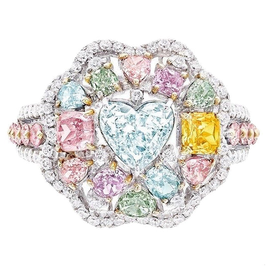 Emilio Jewelry Gia Certified Exotic Fancy Color Diamond Ring