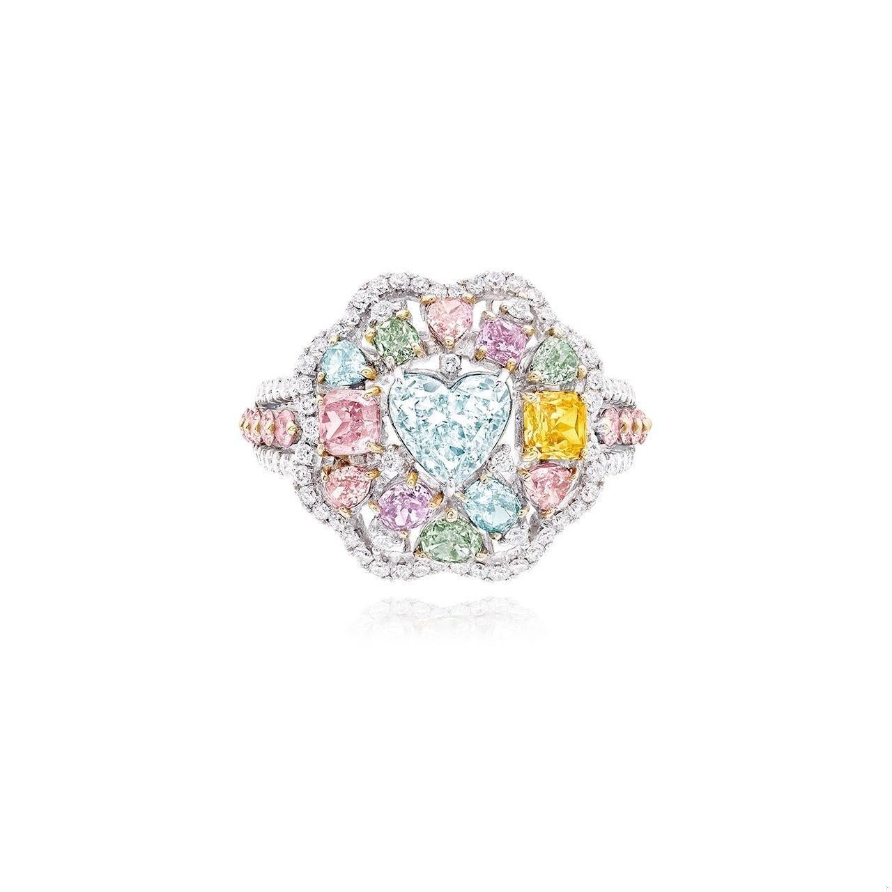 Emilio Jewelry Gia Certified Exotic Fancy Color Diamond Ring
