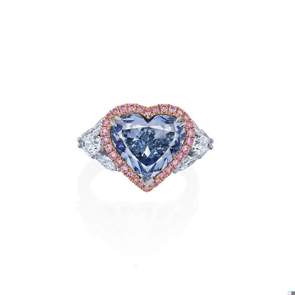 Emilio Jewelry Gia Certified Fancy Blue Heart Diamond Ring