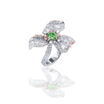 Emilio Jewelry Gia Certified Fancy Intense Green Diamond Ring