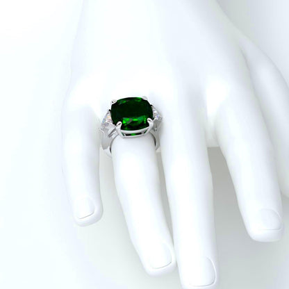 Emilio Jewelry Gubelin Certified 13.50 Carat Emerald Diamond Ring