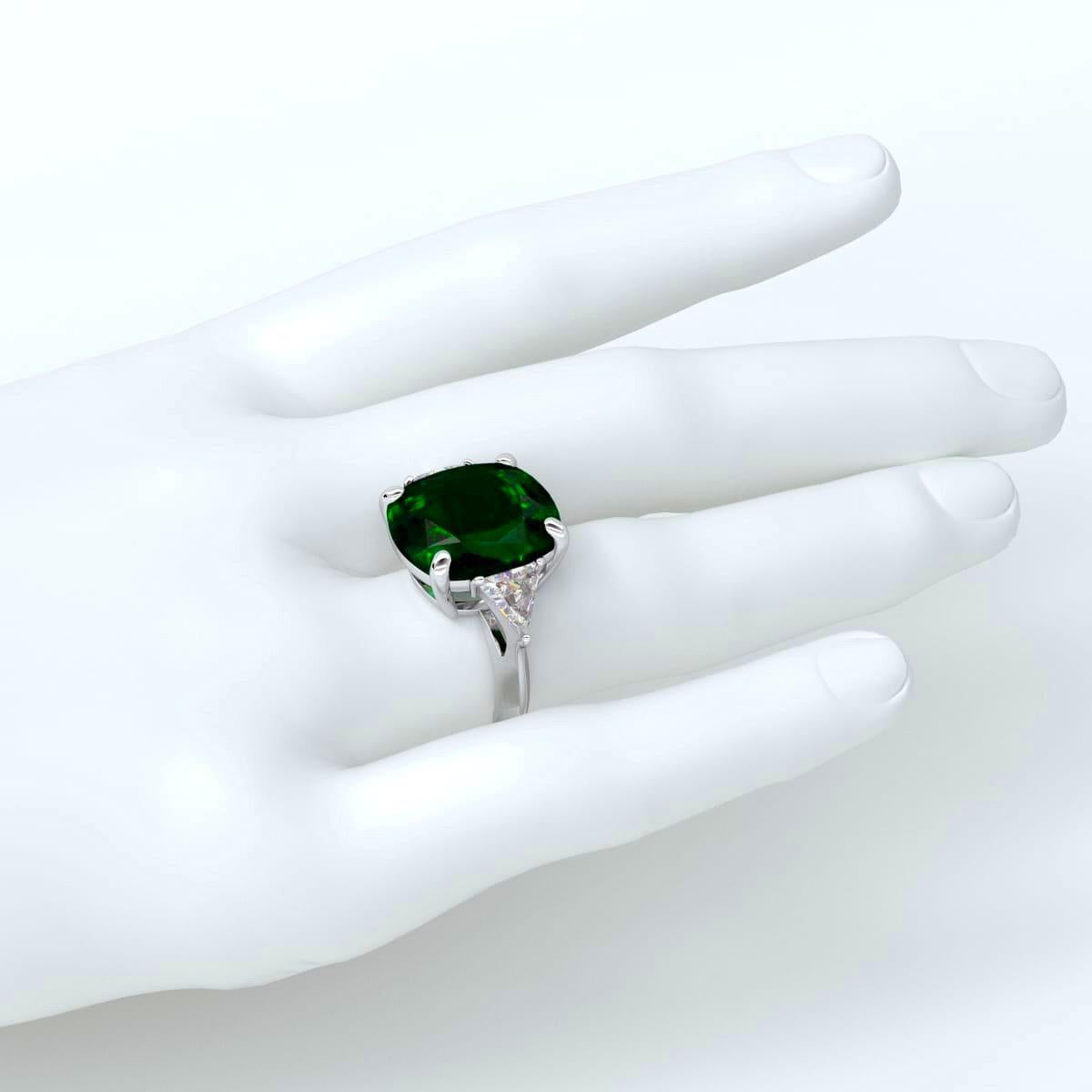 Emilio Jewelry Gubelin Certified 13.50 Carat Emerald Diamond Ring