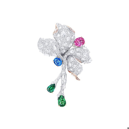 Emilio Jewelry Multi Color Flower Brooch
